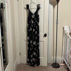 Black floral jumpsuit